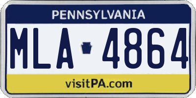PA license plate MLA4864
