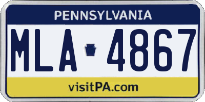 PA license plate MLA4867