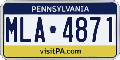 PA license plate MLA4871
