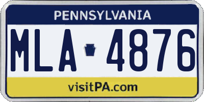 PA license plate MLA4876