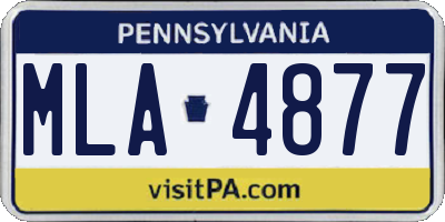 PA license plate MLA4877