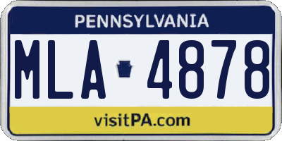 PA license plate MLA4878
