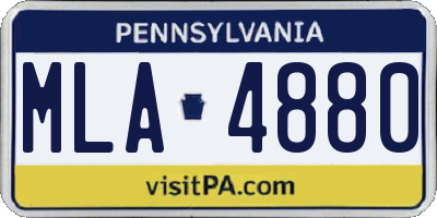 PA license plate MLA4880