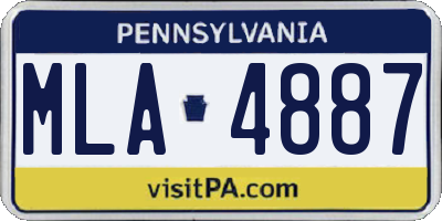 PA license plate MLA4887