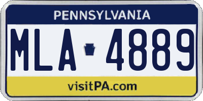 PA license plate MLA4889