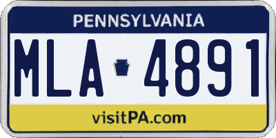 PA license plate MLA4891