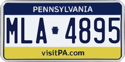 PA license plate MLA4895
