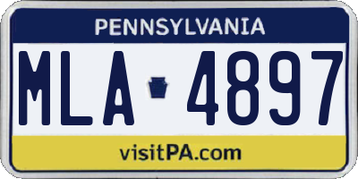 PA license plate MLA4897