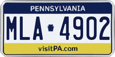 PA license plate MLA4902