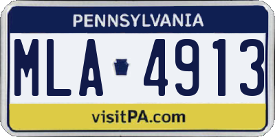 PA license plate MLA4913