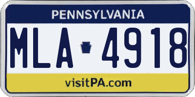PA license plate MLA4918