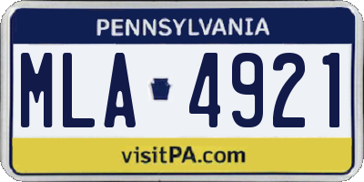 PA license plate MLA4921