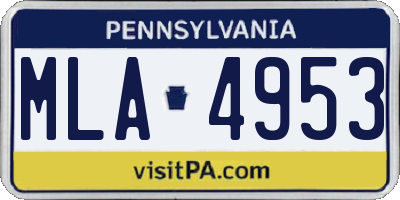 PA license plate MLA4953
