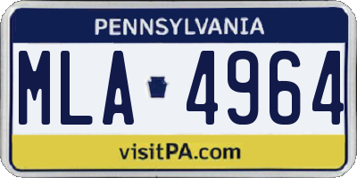 PA license plate MLA4964
