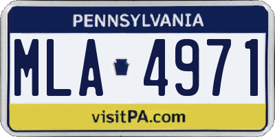 PA license plate MLA4971