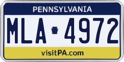 PA license plate MLA4972