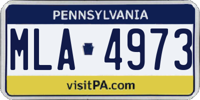 PA license plate MLA4973