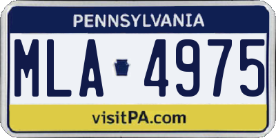 PA license plate MLA4975