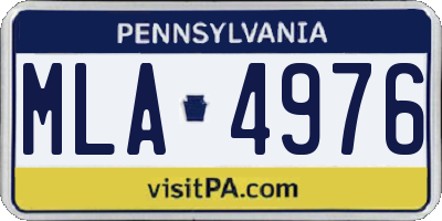 PA license plate MLA4976