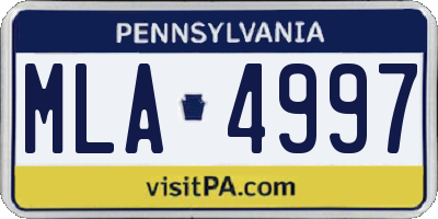 PA license plate MLA4997