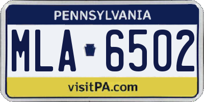 PA license plate MLA6502