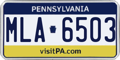 PA license plate MLA6503