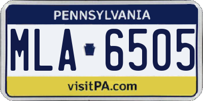 PA license plate MLA6505