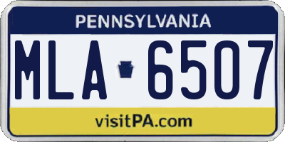 PA license plate MLA6507