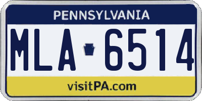 PA license plate MLA6514