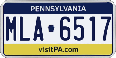 PA license plate MLA6517