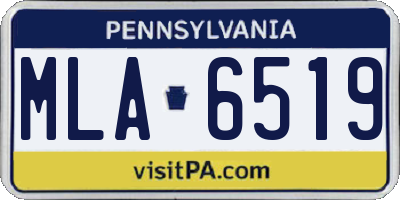 PA license plate MLA6519