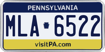 PA license plate MLA6522