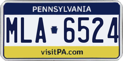 PA license plate MLA6524