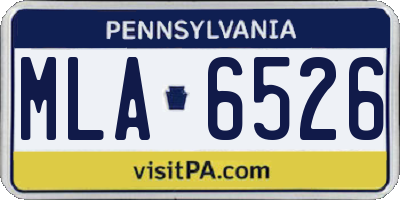 PA license plate MLA6526