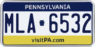 PA license plate MLA6532
