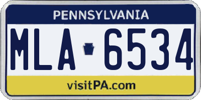 PA license plate MLA6534