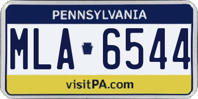 PA license plate MLA6544