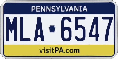 PA license plate MLA6547