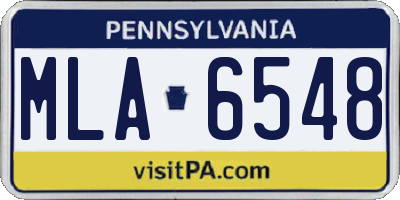 PA license plate MLA6548