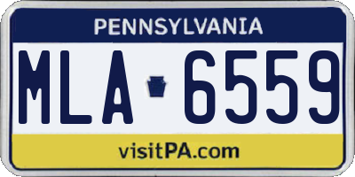 PA license plate MLA6559
