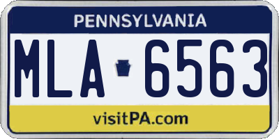 PA license plate MLA6563
