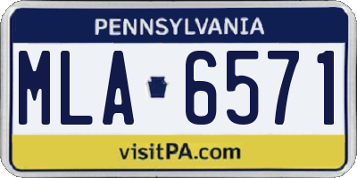 PA license plate MLA6571
