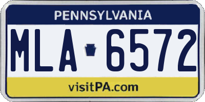 PA license plate MLA6572
