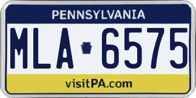 PA license plate MLA6575
