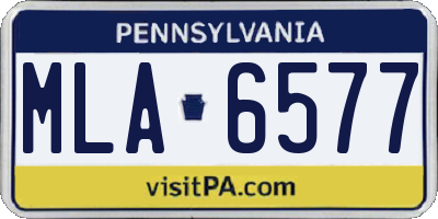 PA license plate MLA6577