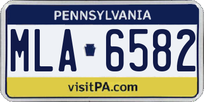 PA license plate MLA6582