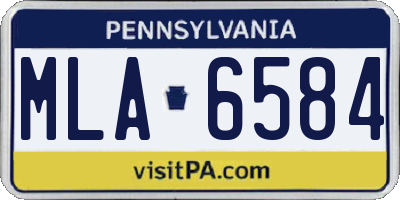 PA license plate MLA6584