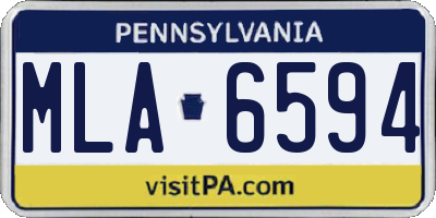 PA license plate MLA6594