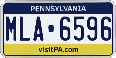 PA license plate MLA6596