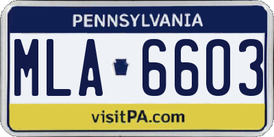 PA license plate MLA6603